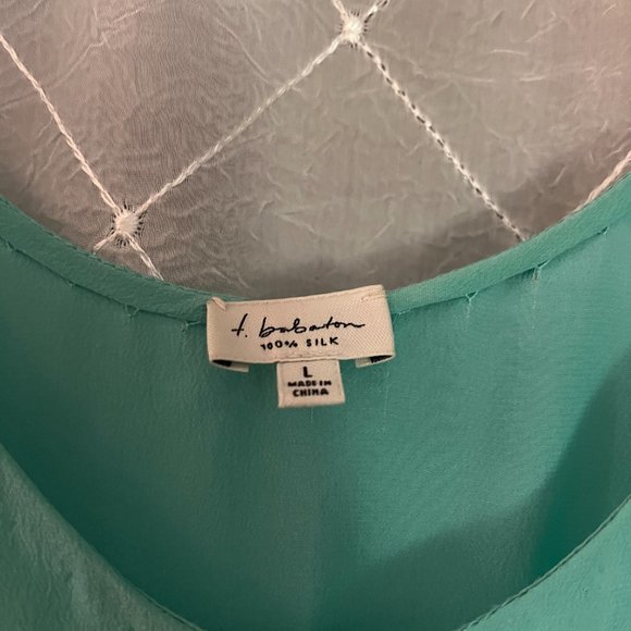 turquoise silk aritzia babaton dress size large - Picture 4 of 6